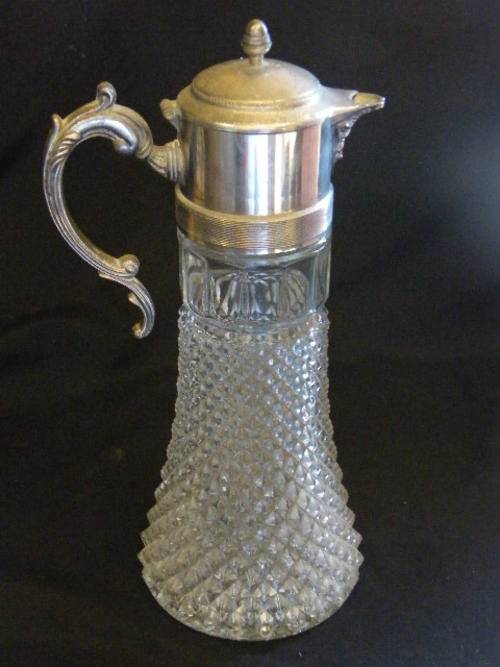 Silver Plated Glass Jug as per photo - 35.5cm high