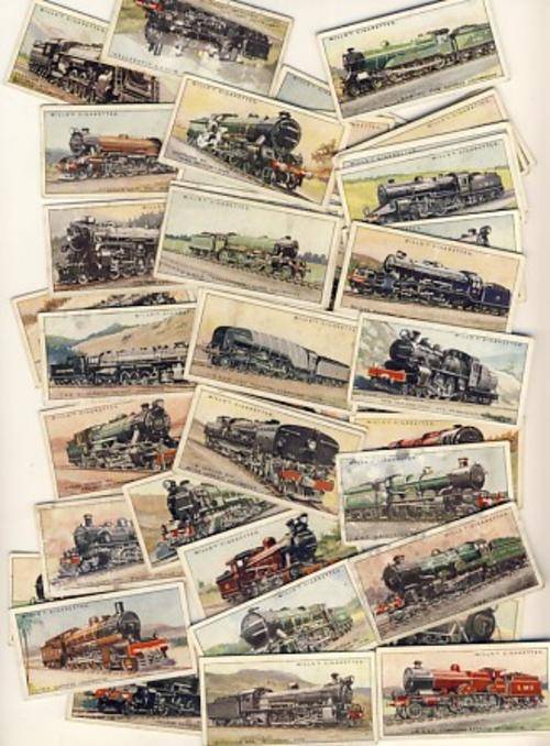 Railway Locomotives - Lot of 45 Cigarette Cards - all different - as per scan