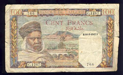 Algeria - 1942 Banknote - 100 Francs - CRAZY WEDNESDAY