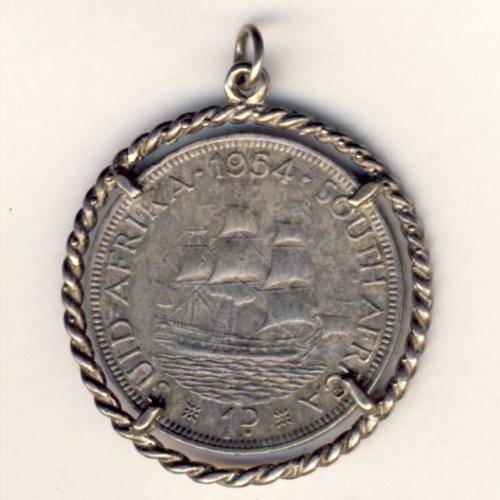 Silver pendant with silvered 1954 penny - @@@ Crazy R1 Start