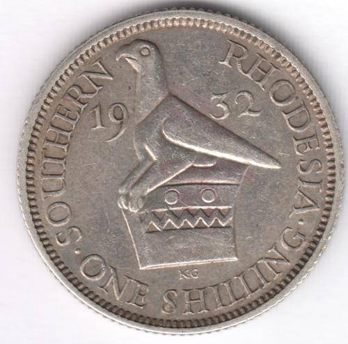 1932 Southern Rhodesia silver one shilling - excellent - as per photo