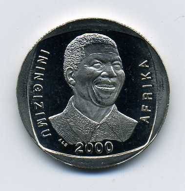 SPECIAL  Mandela R5 coins - stored in a bag since 2000 - slight usage marks