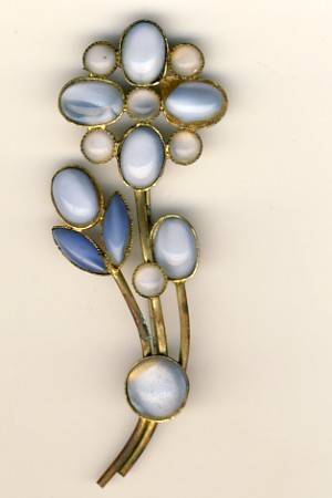 Brooch with blue stones