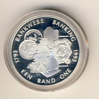 RSA 1993 silver rand - Banking in slab