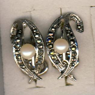 Set of marcasite clipon earrings