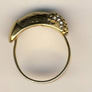 Gold colour adjustable ring