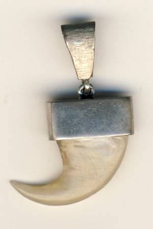 Leopard Claw pendant in Sterling Silver setting as per scan