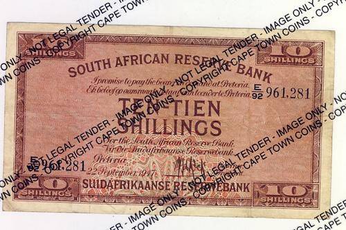 TOP ITEM MH de Kock first issue 1947 Ten Shilling some fold creases but excellent @@@ Crazy R1 Start