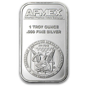 1 oz APMEX Silver Bar .999 Fine