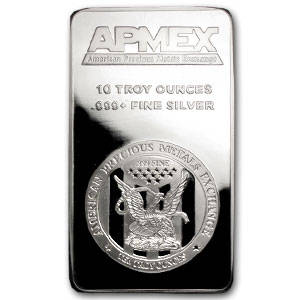 10 oz APMEX Silver Bar .999 Fine