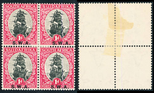 South West Africa - 1930 - Roto - 1d black & red block of 4 mint heavy hinged . SACC 94 .