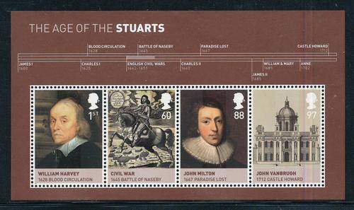 Great Britain - 2010 - Kings & Queens (4th Series) House of Stuart - m/sheet mint unhinged (SG 3094)
