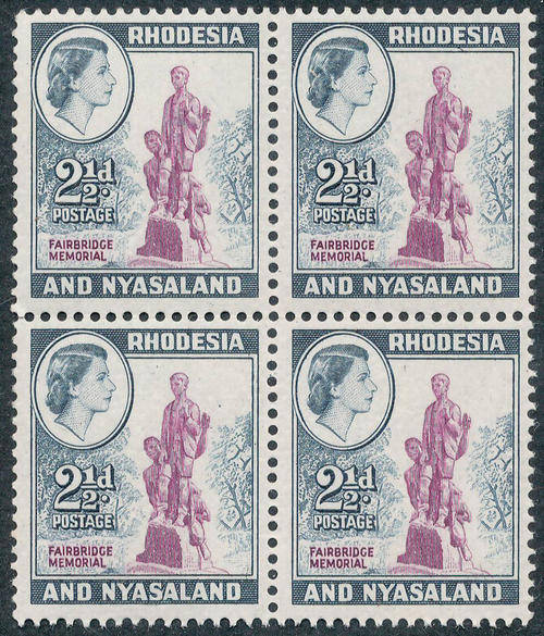 Rhodesia & Nyasaland â 1959-62 â Defins â 2Â½d block of 4 mint unhinged (SACC 21).