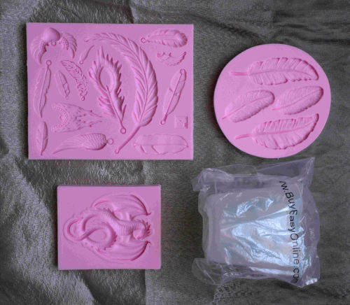 4x Silicone Moulds for clay/resin + free gift