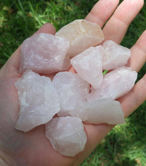 9x Rough Cut Rose Quartz small