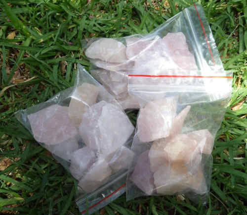 9x Rough Cut Rose Quartz small
