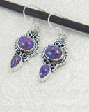 Purple Turquoise 925 Sterling Silver Earrings