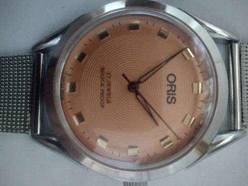 Oris Beautiful Orange faced  Watch 17 Jewels wind up