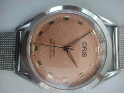 Oris Beautiful Orange faced  Watch 17 Jewels wind up