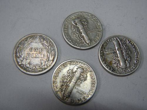4X SILVER ONE DIMES AS A LOT