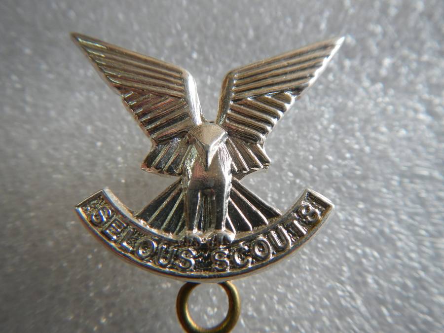 Rhodesian Selous Scouts Silver Officers Collar Badges in original packing - Made In Salisbury.