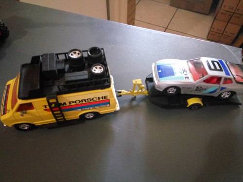 MATCHBOX K102 DODGE TEAM PORSCHE RALLY SUPPORT VAN & TRAILER VINTAGE/ORIGINAL