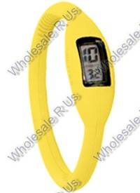 Ultra Slim Silicone Digital Bracelet Sports Watch Yellow