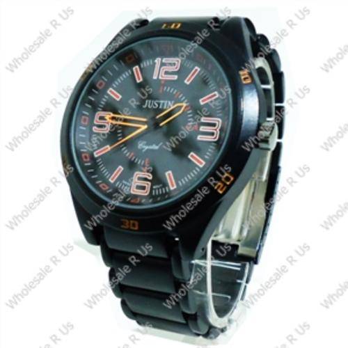 Gents Link Bracelet Watch - Black