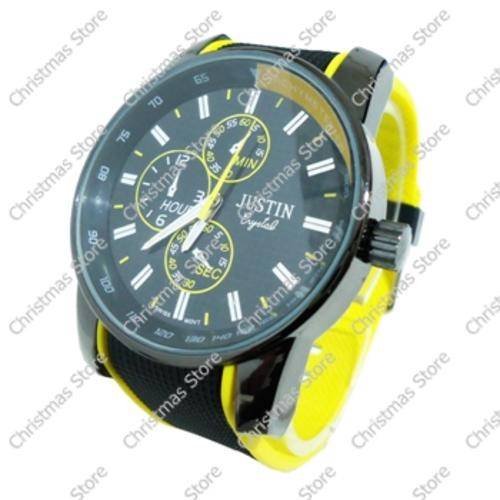 Gents Wrist Watch Black Yellow
