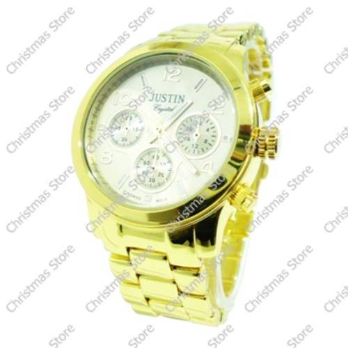 Gents Link Bracelet Watch - Gold
