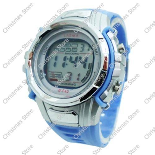 Waterproof Sports Watch Blue Silver