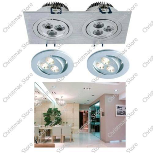 6W LED Dual Head Swivel Recessed Downlight Fitting 90% Energy Saving