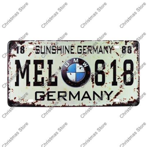 Number Plate Type Novelty Sign Plate Decor - BMW