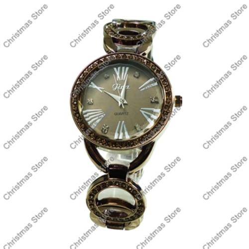 Ladies Bracelet Watch Bronze Strap Bronze Face