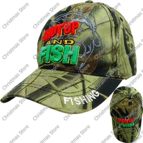 Shut Up & Fish Fishing Cap Fishing Hat Camo