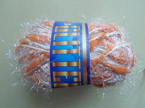 50grams Orange/White Fluffy Wool