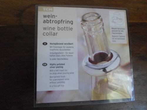 Magnetic Silver Plated Wine Bottle Collar