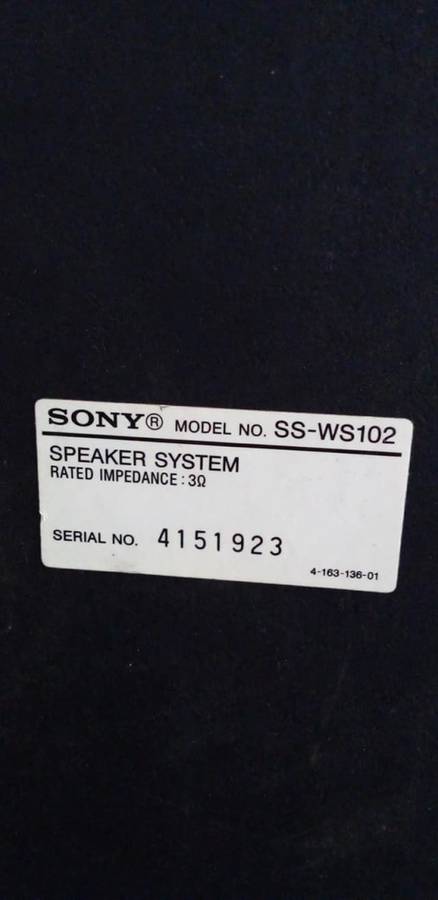 5 x Sony Speakers  and Sub-Woofer