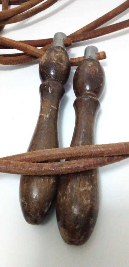 2 x Vintage Leather Skipping Ropes (READ DESCRIPTION)