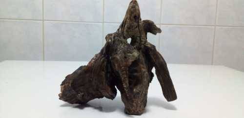 Small Wood Item with Elephant Head Carving