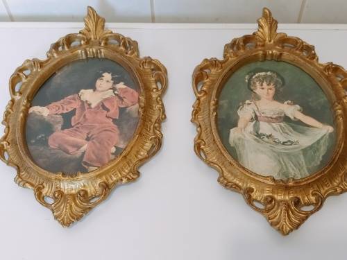 2 x Ornate Baroque Style Well Made Resin Framed Prints.
