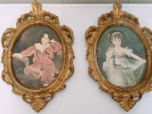 2 x Ornate Baroque Style Well Made Resin Framed Prints.