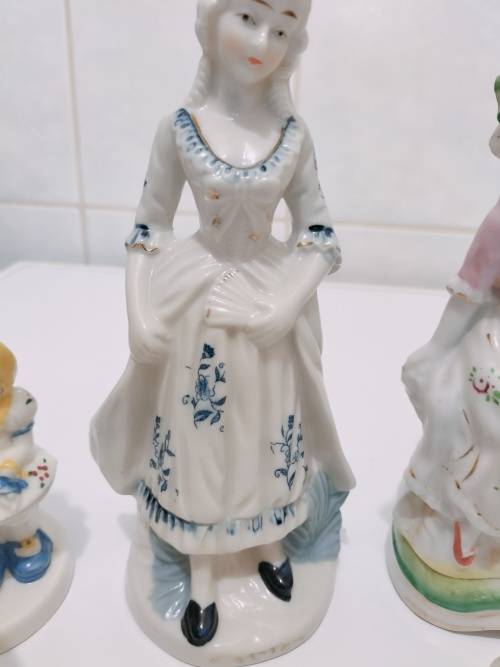 Collection of 5 Capodimonte Style and other Styles Porcelain Figurine Ornaments
