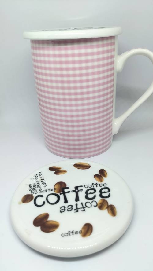 Set of Two Ceramic Coffee Cup Lids/Coasters