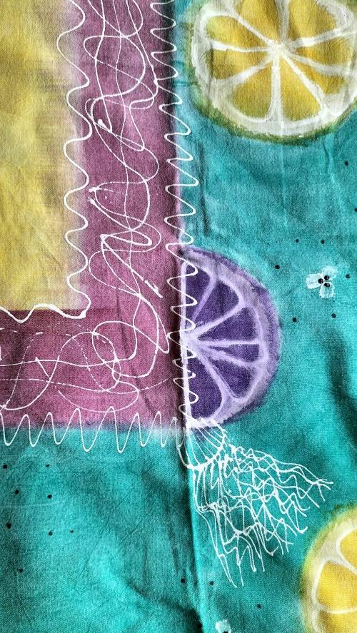 Stunningly Beautiful Hand Painted Table Cloth in Good Condition