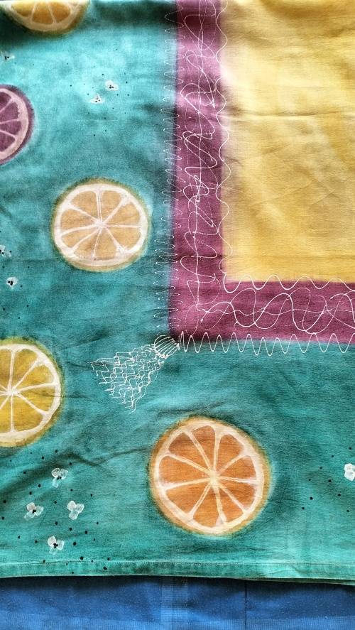 Stunningly Beautiful Hand Painted Table Cloth in Good Condition