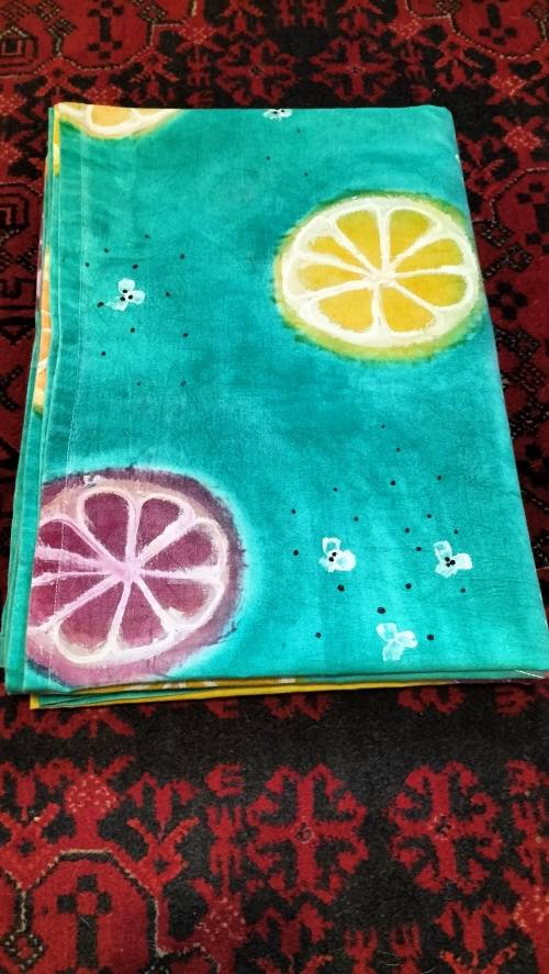 Stunningly Beautiful Hand Painted Table Cloth in Good Condition