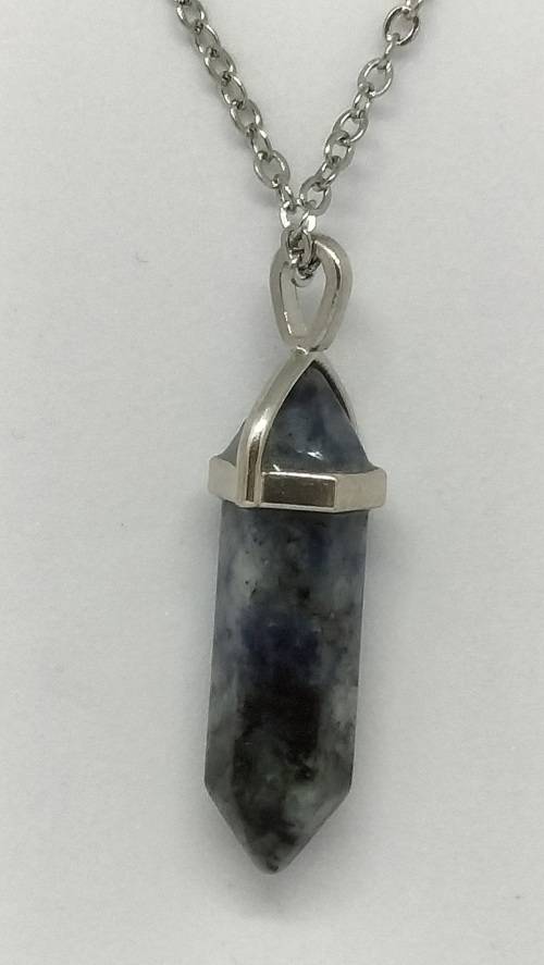 Semi Precious Stone Pendant On Chain - 30mm