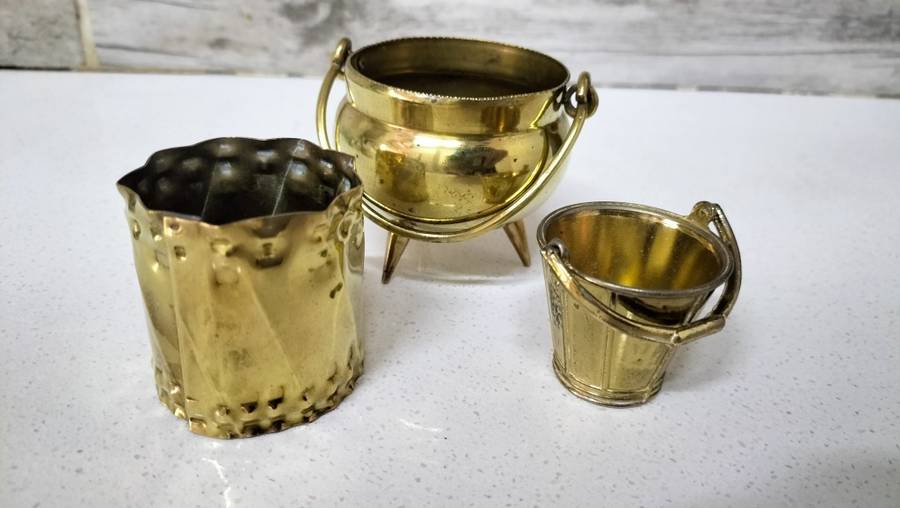 3 x Small Brass Ornaments