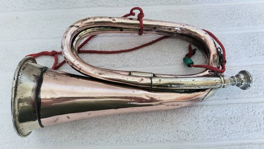 Stunning Antique Copper and Brass Bugle. Still working